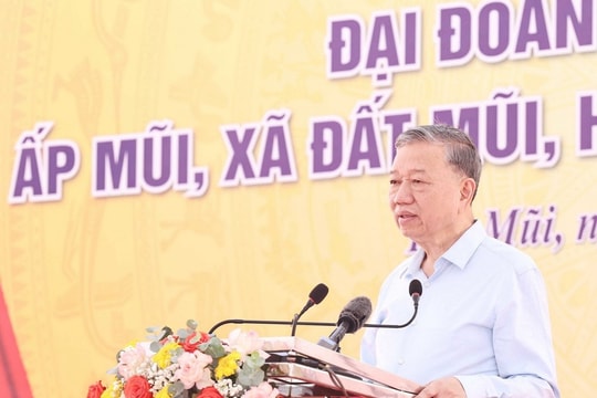 Tổng Bí thư Tô Lâm dự Ngày hội Đại đoàn kết toàn dân tộc tại ấp Mũi của Cà Mau