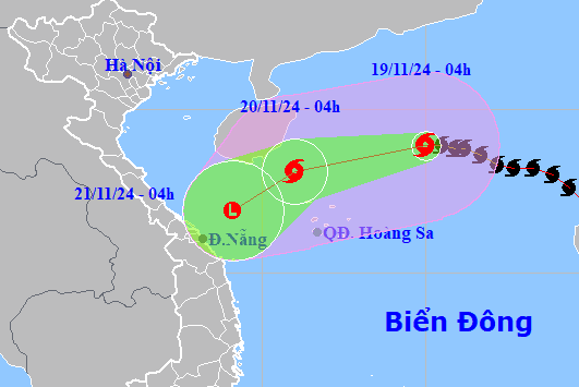 Bão số 9 giảm cấp, hướng về vùng biển Trung Trung Bộ