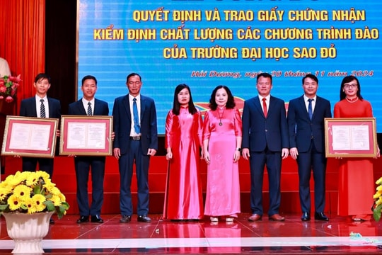 Trường Đại học Sao Đỏ có thêm 3 chương trình đào tạo được chứng nhận kiểm định chất lượng