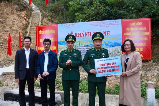Đảng ủy Khối các cơ quan tỉnh Hải Dương phối hợp tài trợ xây đường tuần tra, bảo vệ biên giới ở Lạng Sơn