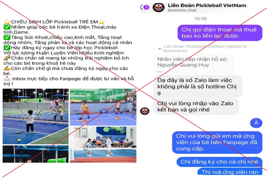 Đăng ký học pickleball trên mạng, người phụ nữ ở Hà Nội bị lừa 400 triệu đồng