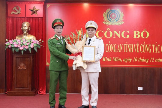 Thượng tá Vũ Dương Tường giữ chức Trưởng Công an thị xã Kinh Môn