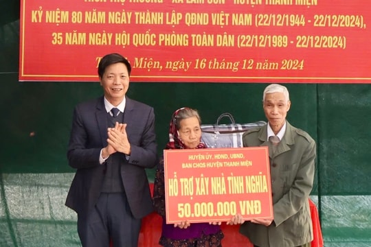 Thanh Miện hỗ trợ xây 'Nhà tình nghĩa' cho cựu quân nhân khó khăn