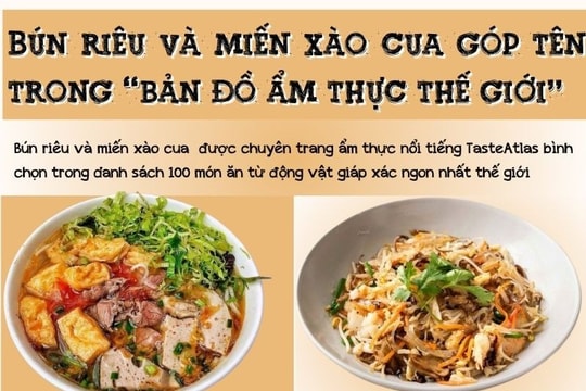 Bún riêu và miến xào cua góp tên trên bản đồ ẩm thực thế giới