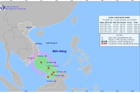 Áp thấp nhiệt đới hình thành trên Biển Đông