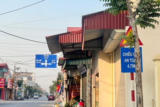 Nhiều biển báo giao thông đường Nguyễn Đăng Lành (Nam Sách) bị khuất tầm nhìn