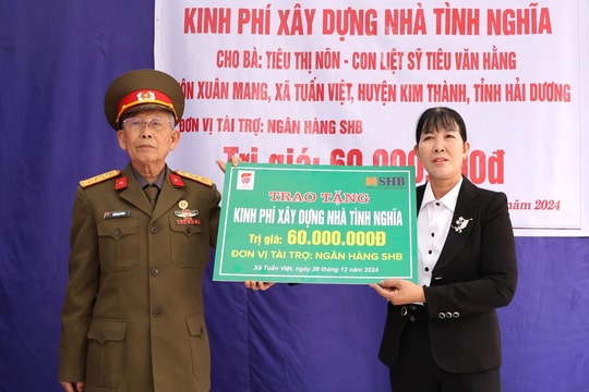 Hỗ trợ xây nhà tình nghĩa cho con liệt sĩ ở xã Tuấn Việt (Kim Thành)