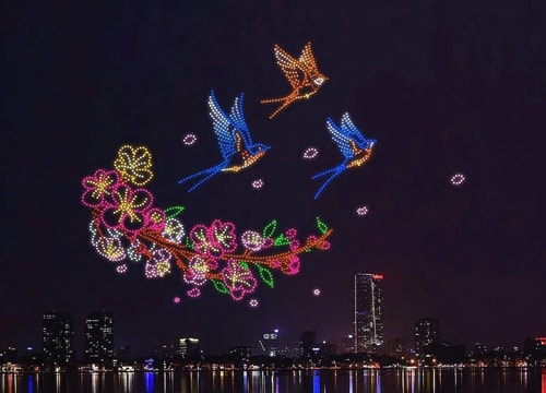 2025 drone sẽ tỏa sáng trong chương trình Hòa nhạc ánh sáng tại hồ Tây