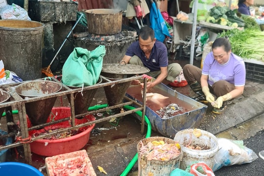 Giết mổ gia cầm ở chợ Hóp gây mất vệ sinh môi trường