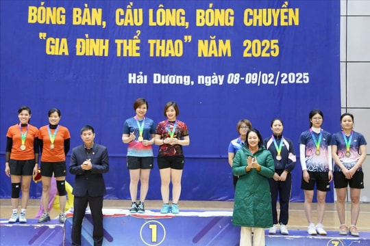 TP Hải Dương giành toàn bộ huy chương vàng môn bóng bàn tại giải Gia đình thể thao năm 2025