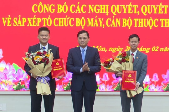 Kinh Môn bổ nhiệm 5 trưởng ban, phòng