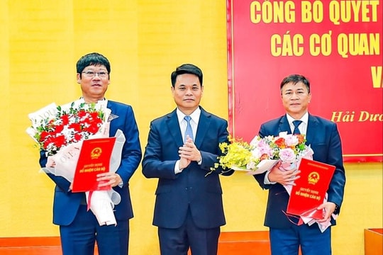 Bổ nhiệm Phó Giám đốc Sở Giáo dục và Đào tạo, Sở Văn hoá, Thể thao và Du lịch Hải Dương