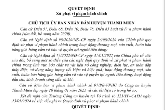 Buôn bán băng vệ sinh giả, một người ở Thanh Miện bị phạt
