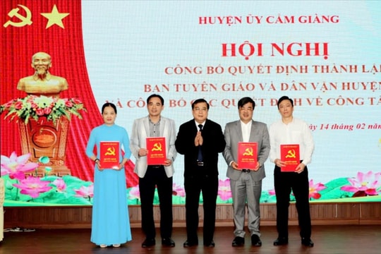 Hải Dương hoàn thành hợp nhất Ban Tuyên giáo và Dân vận cấp huyện