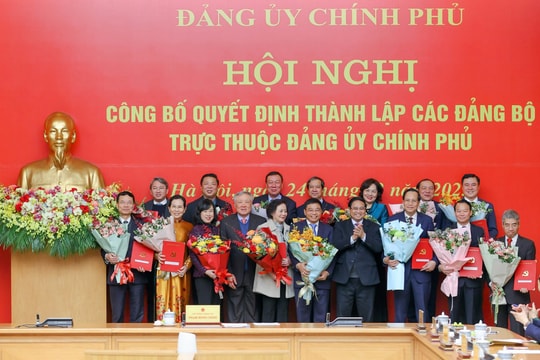 Thủ tướng trao quyết định thành lập 15 đảng bộ trực thuộc Đảng ủy Chính phủ