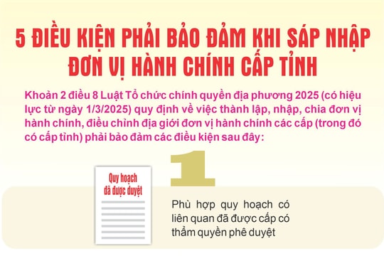 Sáp nhập cấp tỉnh phải bảo đảm điều kiện gì?