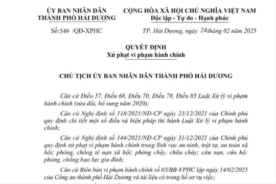 Tát vợ, 1 thanh niên ở huyện Nam Sách bị phạt