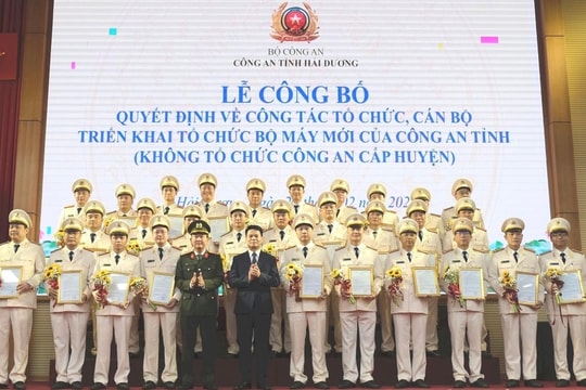 Bộ máy mới của Công an tỉnh Hải Dương vận hành ngay từ 0 giờ ngày 1/3/2025