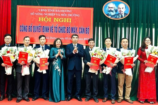 Sở Nông nghiệp và Môi trường Hải Dương có 18 phòng, đơn vị trực thuộc