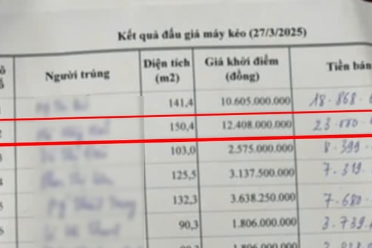 Lô đất huyện ở Thái Bình có giá đấu thành công 23 tỷ đồng, diện tích chỉ 150,4 m2