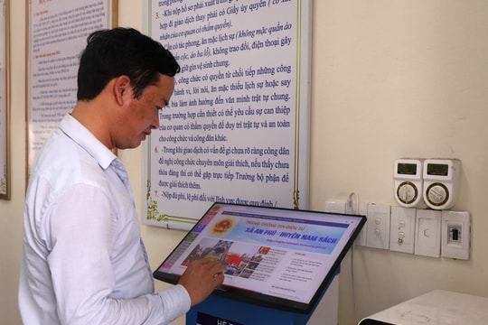 10 xã, thị trấn ở Nam Sách đã lắp máy khảo sát mức độ hài lòng tại bộ phận 'một cửa'