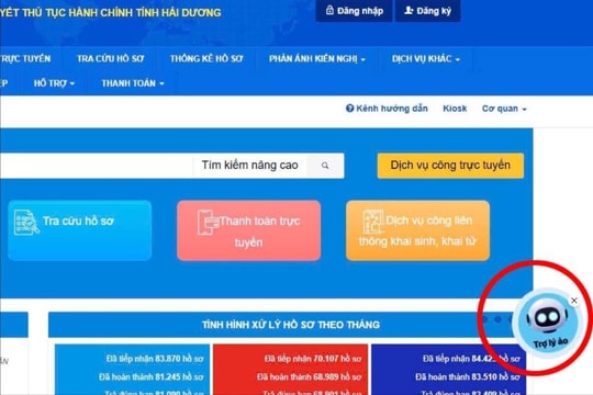 Hải Dương ứng dụng nền tảng trợ lý ảo trong giải quyết thủ tục hành chính trực tuyến
