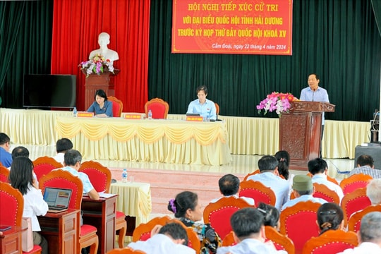 Đoàn Đại biểu Quốc hội tỉnh Hải Dương tiếp xúc cử tri 4 địa phương trước Kỳ họp thứ 9 Quốc hội khóa XV