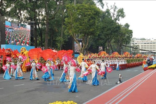 Ấn tượng chương trình biểu diễn nghệ thuật tại tổng duyệt diễu binh, diễu hành