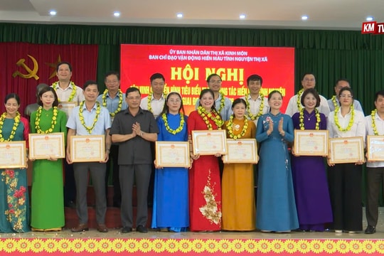 Kinh Môn tôn vinh 380 tập thể, gia đình và cá nhân hiến máu tiêu biểu