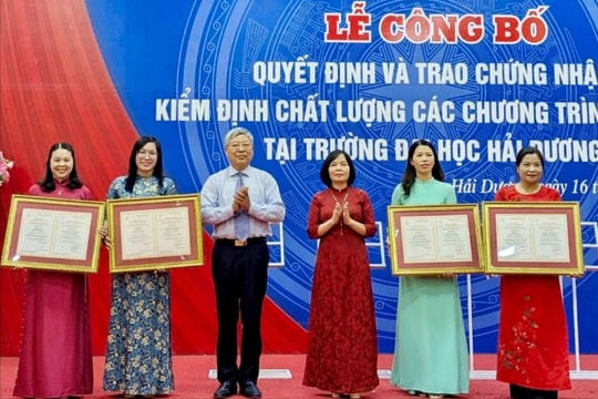 4 chương trình đào tạo đầu tiên của Trường Đại học Hải Dương được công nhận kiểm định chất lượng