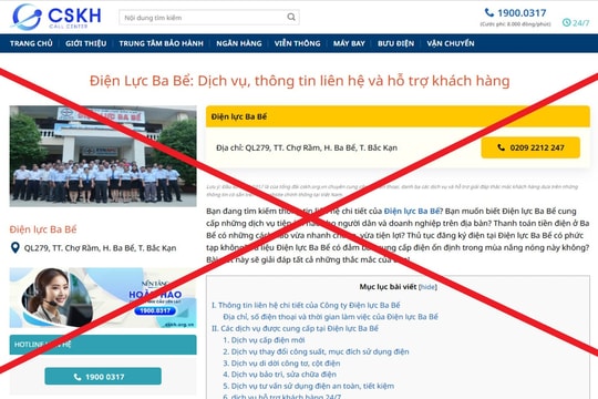 Điện lực miền Bắc cảnh báo khẩn trang web giả mạo lừa đảo khách hàng