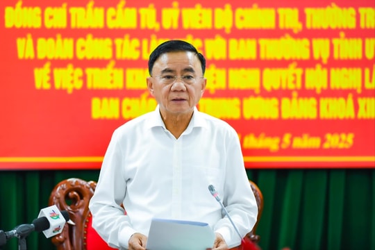 Thường trực Ban Bí thư Trần Cẩm Tú làm việc với Ban Thường vụ Tỉnh ủy Hải Dương