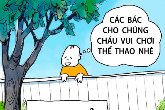 Trẻ em trông ngóng trụ sở dôi dư để có chỗ chơi