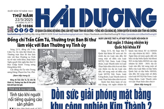 Xem gì trên báo Hải Dương ngày 22/5?
