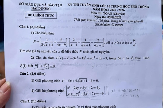 Đề thi môn toán vào lớp 10 Trường THPT chuyên Nguyễn Trãi
