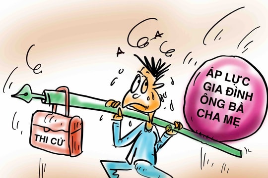 Trẻ em 'gánh' áp lực thi cử và gia đình
