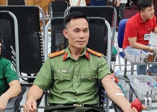 Trung tá công an gần 30 lần hiến máu cứu người