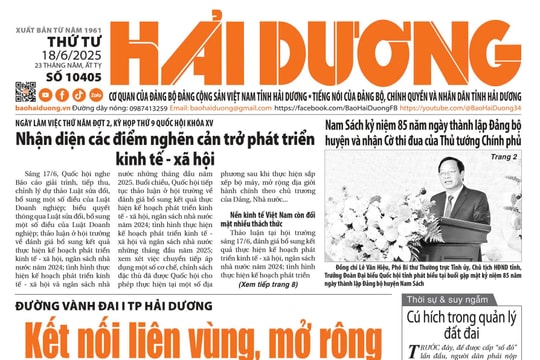 Xem gì trên báo Hải Dương ngày 18/6?