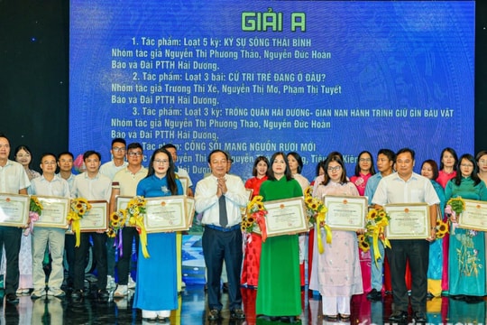 Hải Dương trao Giải báo chí Nguyễn Lương Bằng cho 44 tác phẩm xuất sắc