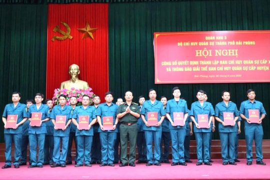 Thành lập 64 Ban Chỉ huy quân sự xã, phường mới