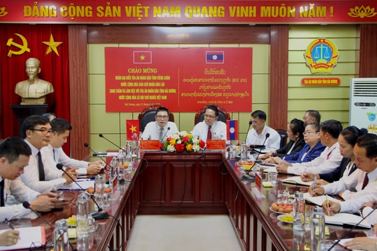 Trao đổi nghiệp vụ, nâng cao chất lượng xét xử giữa 2 tỉnh Hải Dương, Viêng Chăn