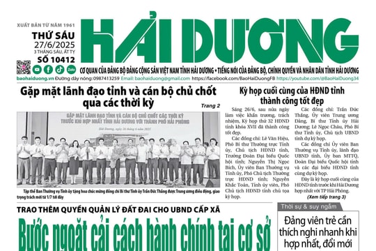 Xem gì trên báo Hải Dương ngày 27/6?