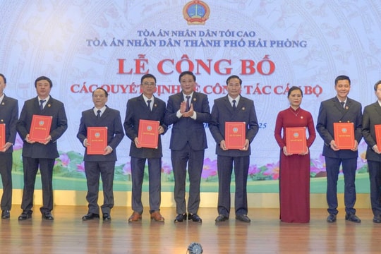 Công bố nhân sự ngành tòa án nhân dân TP Hải Phòng sau hợp nhất