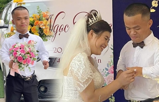 Ở nhà bạn gái 10 ngày, chàng trai cao 1m28  cưới được vợ xinh