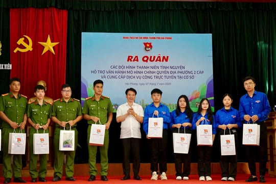 Thành đoàn Hải Phòng ra quân tình nguyện hỗ trợ vận hành chính quyền địa phương 2 cấp
