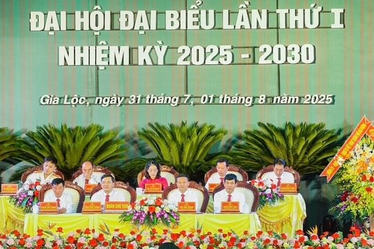 Đại hội điểm khối đảng bộ các xã của TP Hải Phòng tại xã Gia Lộc làm việc phiên đầu tiên