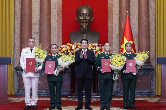 4 tướng lĩnh công an, quân đội được thăng hàm thượng tướng