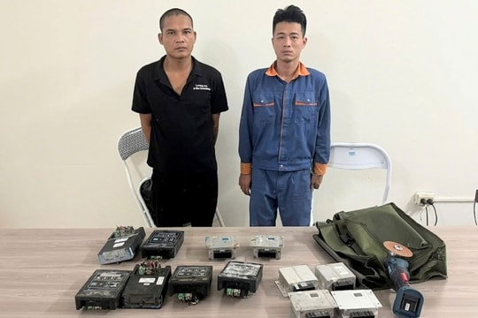 Bắt 2 đối tượng chuyên trộm hộp báo số xe ở khu công nghiệp An Phát