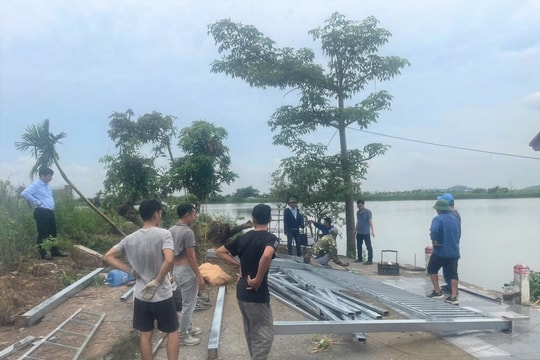 Giải tỏa công trình vi phạm tại cống Đa Phúc