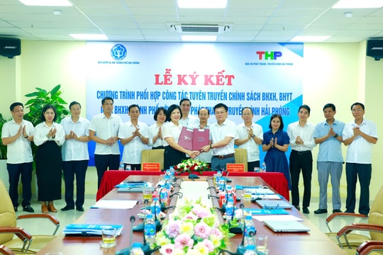 Báo và phát thanh, truyền hình Hải Phòng ký kết phối hợp tuyên truyền với Bảo hiểm Xã hội thành phố